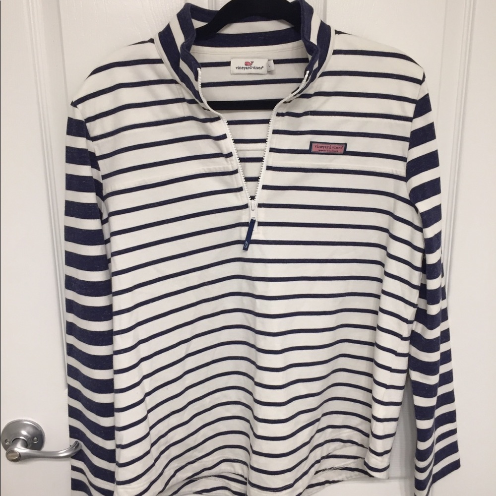 Vineyard Vines Striped Quarter Zip - Picture 8 of 8